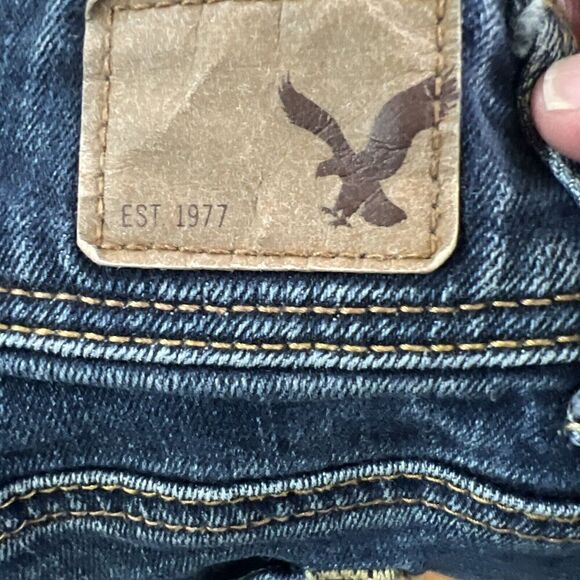 Women's American Eagle Kick Boot Dark Wash Stretch Blue Jeans Size 4 Short - Picture 5 of 5